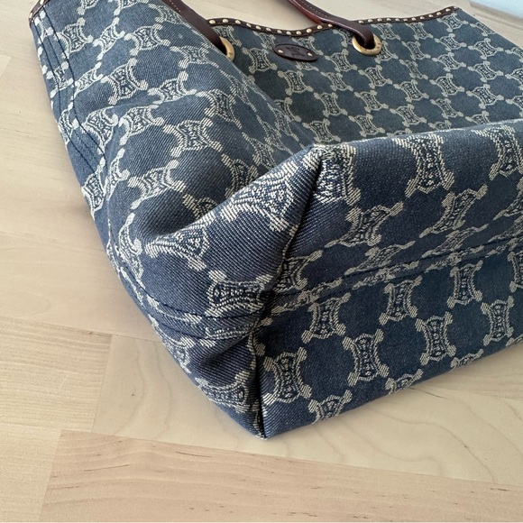 CELINE - Vintage Denim Tote Bag (Macadam Monogram) - Picture 3 of 11